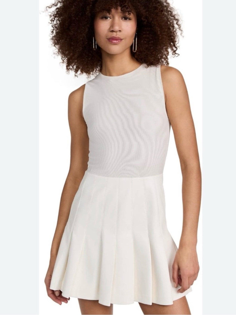 Alice + Olivia Chara Faux Leather
Pleated Mini Dress